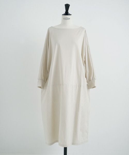 Mochi / home&miles.モチ / ホーム＆マイルズ.layered one piece [ecru×striped]