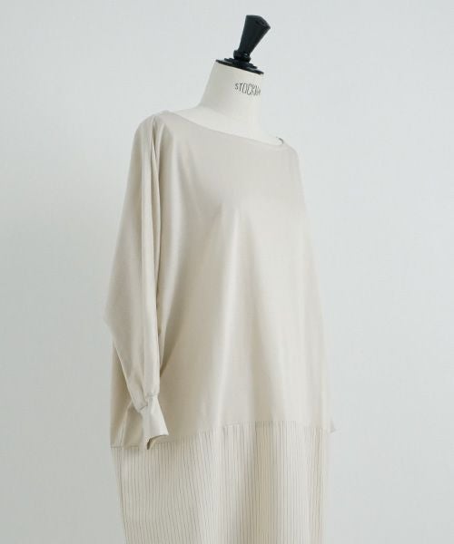 Mochi / home&miles.モチ / ホーム＆マイルズ.layered one piece [ecru×striped]