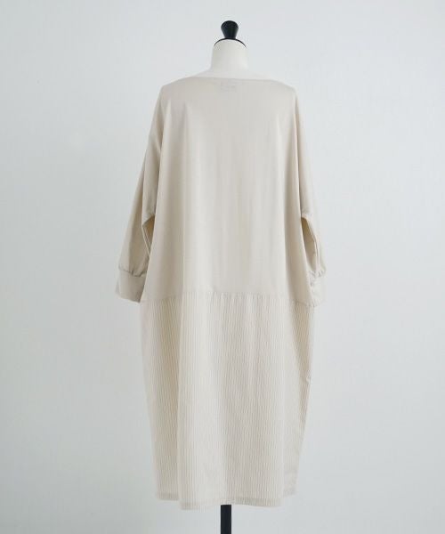 Mochi / home&miles.モチ / ホーム＆マイルズ.layered one piece [ecru×striped]