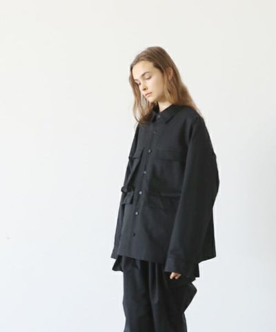 flight shirt-FINX COTTON vu-a23-s02[BLACK]