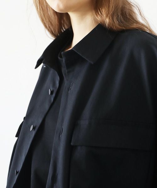 flight shirt-FINX COTTON vu-a23-s02[BLACK]