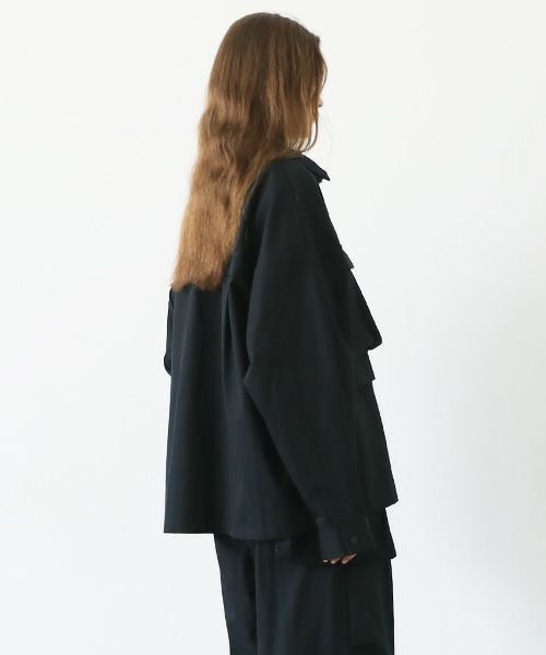 flight shirt-FINX COTTON vu-a23-s02[BLACK]