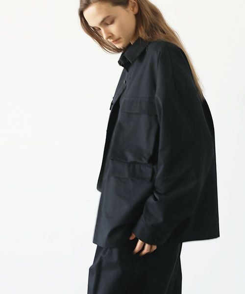 flight shirt-FINX COTTON vu-a23-s02[BLACK]