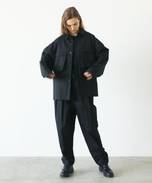 flight shirt-FINX COTTON vu-a23-s02[BLACK]