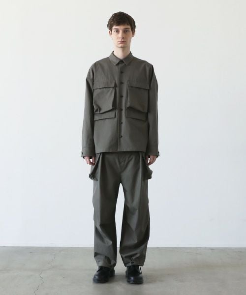 VU.ヴウ.flight shirt-FINX COTTON vu-a23-s02[DARK KHAKI]