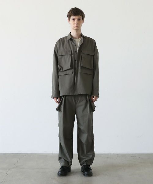 VU.ヴウ.flight shirt-FINX COTTON vu-a23-s02[DARK KHAKI]