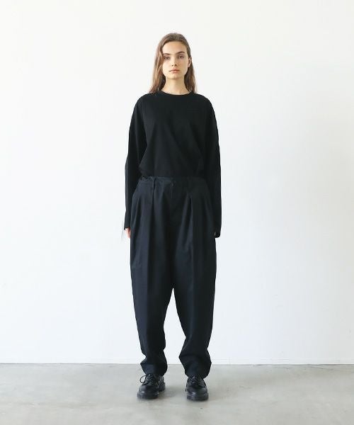 VU.ヴウ.tapered pants-FINX COTTON vu-a23-p10[BLACK]