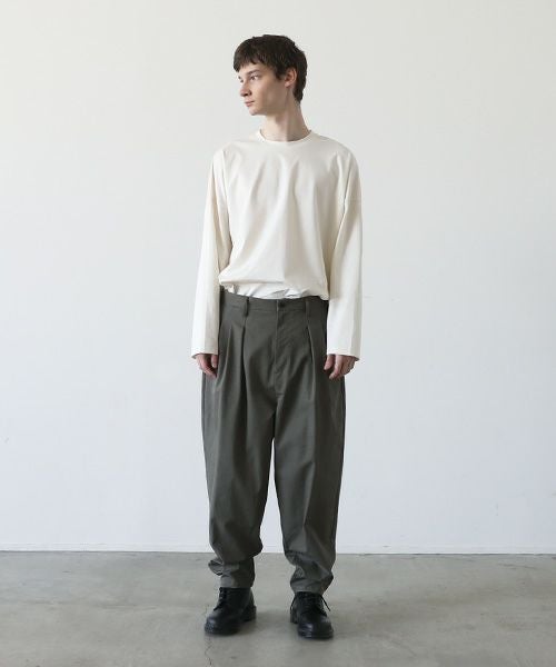 VU.ヴウ.tapered pants-FINX COTTON vu-a23-p10[DARK KHAKI]