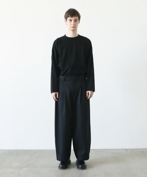 VU.ヴウ.knee wide pants-FINX COTTON vu-a23-p13[BLACK]