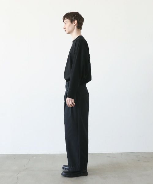 VU.ヴウ.knee wide pants-FINX COTTON vu-a23-p13[BLACK]