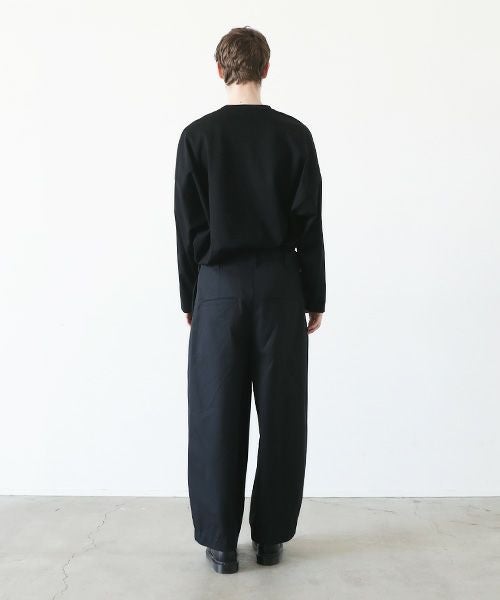 VU.ヴウ.knee wide pants-FINX COTTON vu-a23-p13[BLACK]