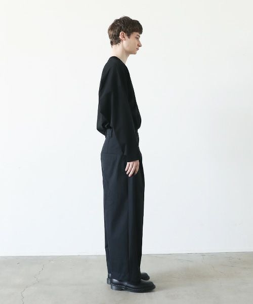 VU.ヴウ.knee wide pants-FINX COTTON vu-a23-p13[BLACK]