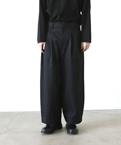 knee wide pants-FINX COTTON vu-a23-p13[BLACK]