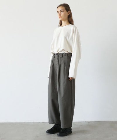 VU.ヴウ.knee wide pants-FINX COTTON vu-a23-p13[DARK KHAKI]