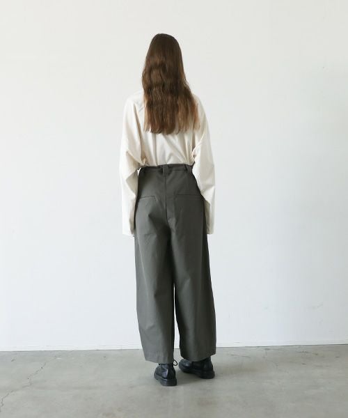 VU.ヴウ.knee wide pants-FINX COTTON vu-a23-p13[DARK KHAKI]