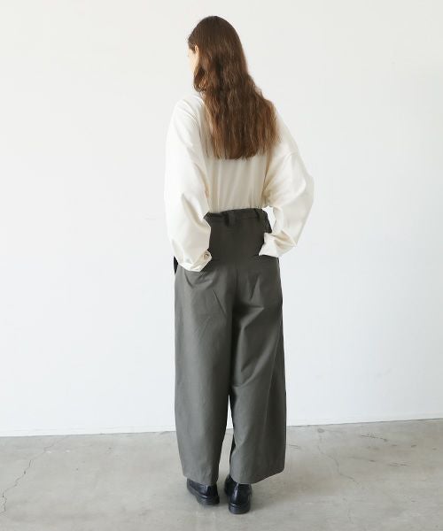 VU.ヴウ.knee wide pants-FINX COTTON vu-a23-p13[DARK KHAKI]