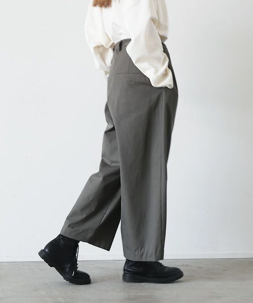 VU.ヴウ.knee wide pants-FINX COTTON vu-a23-p13[DARK KHAKI]