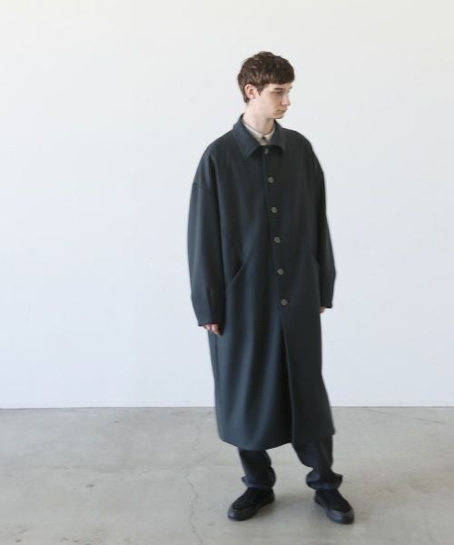 VU.ヴウ.long wide coat vu-a23-c20[MOSS DARK GRAY]