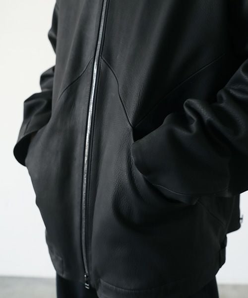 VU.ヴウ.deer leather stand collar bluson vu-a23-b25[BLACK]