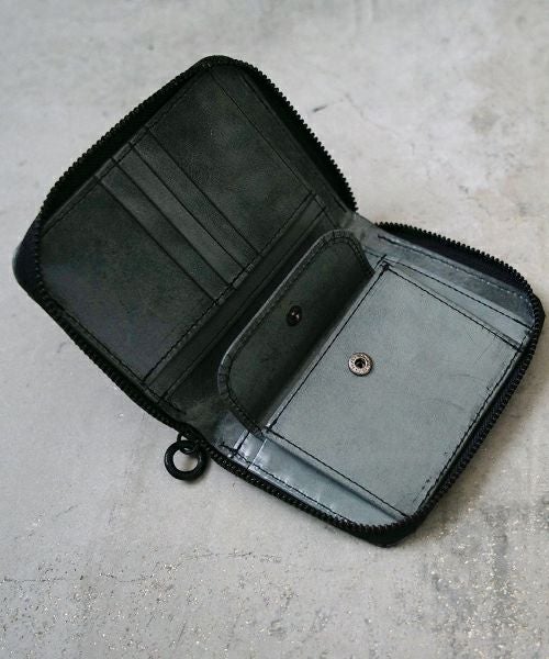 VU PRODUCT ヴウプロダクト WAX cow leather zip wallet [WAX BLACK] vu-product-B13 ワックスレザージップウォレット　栃木レザー財布