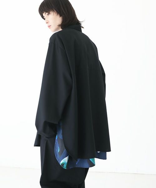 VUy.ヴウワイ.two slit shirt vuy-a23-s01[BLACK×PAINT]