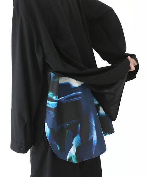 VUy.ヴウワイ.two slit shirt vuy-a23-s01[BLACK×PAINT]