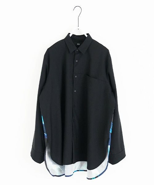 VUy.ヴウワイ.two slit shirt vuy-a23-s01[BLACK×PAINT]