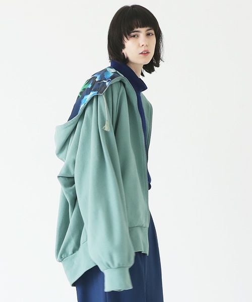 VUy.ヴウワイ.big hoody vuy-a23-k04[GREEN×PAINT]