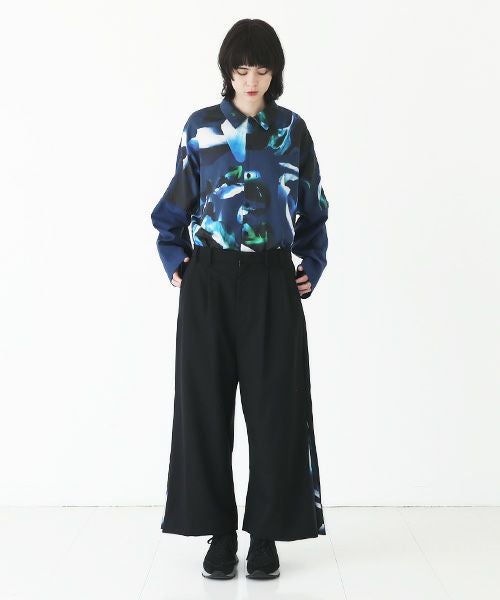 VUy.ヴウワイ.box slit pants vuy-a23-p02[BLACK×PAINT]