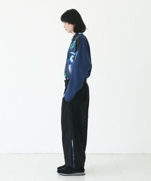VUy.ヴウワイ.box slit pants vuy-a23-p02[BLACK×PAINT]