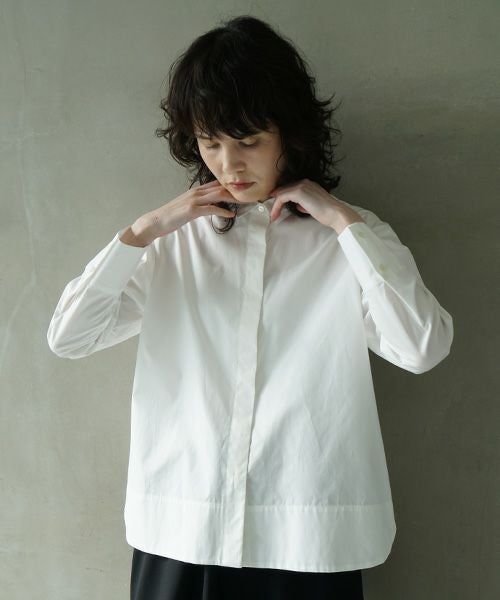 Mochi.モチ.finx cotton shirt [off white]