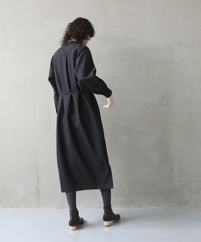 Mochi.モチ.tuck shirt dress [black]