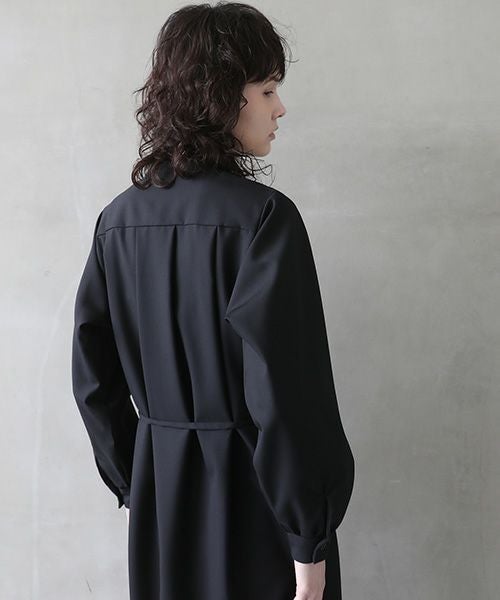 Mochi.モチ.tuck shirt dress [black]