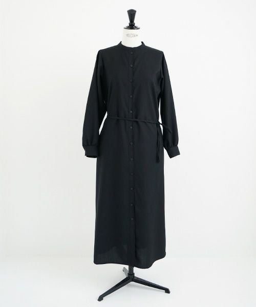 Mochi.モチ.tuck shirt dress [black]