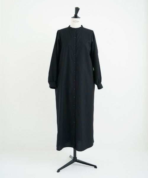 Mochi.モチ.tuck shirt dress [black]
