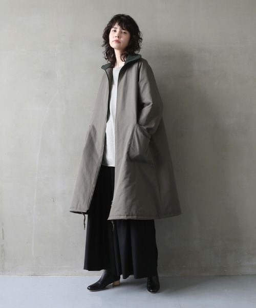 Mochi.モチ.finx gabardine coat [dark moss green]