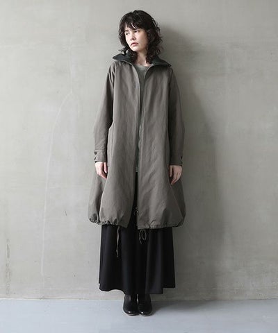 Mochi.モチ.finx gabardine coat [dark moss green]