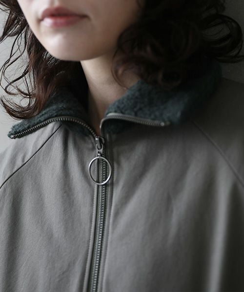 Mochi.モチ.finx gabardine coat [dark moss green]