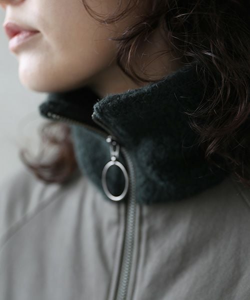 Mochi.モチ.finx gabardine coat [dark moss green]