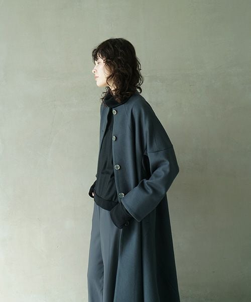 Mochi.モチ.a-line coat [dark moss grey]