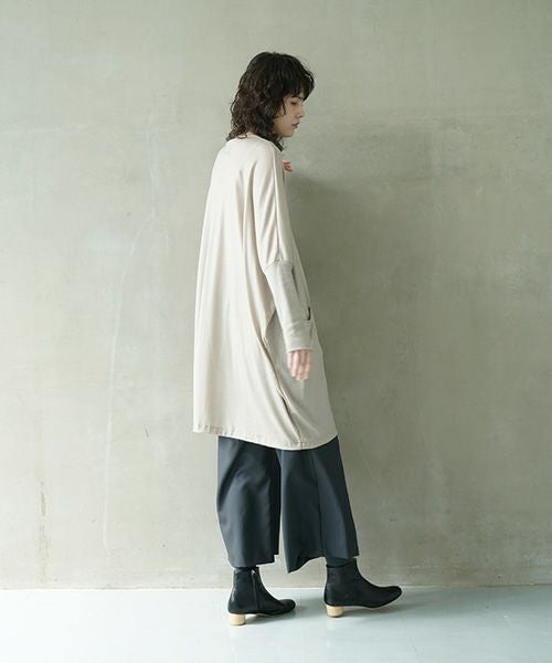 Mochi.モチ.dolman long knit cardigan [grey beige]