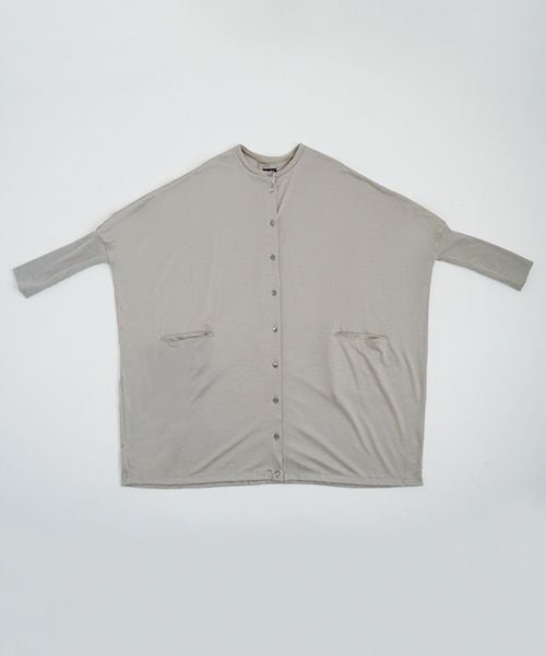 Mochi.モチ.dolman long knit cardigan [grey beige]