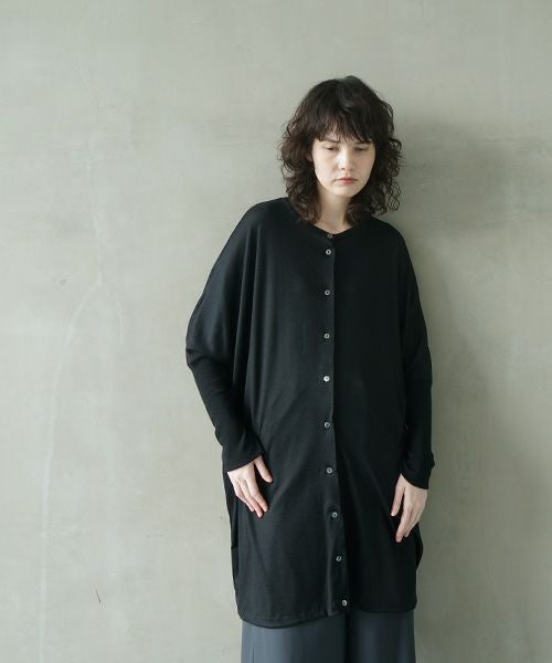 Mochi.モチ.dolman long knit cardigan [black]