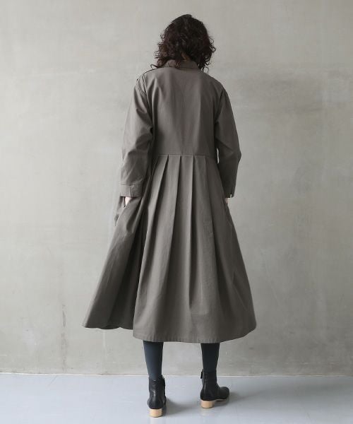 Mochi.モチ.hight neck tuck dress [dark moss green]
