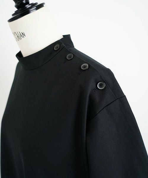 Mochi.モチ.hight neck tuck dress [black]