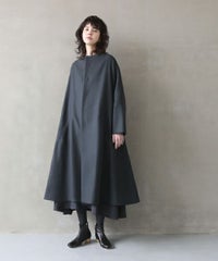 Mochi.モチ.no collar coat [dark moss grey]