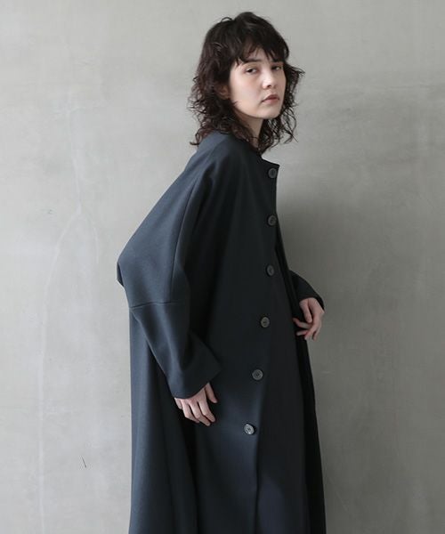 Mochi.モチ.no collar coat [dark moss grey]