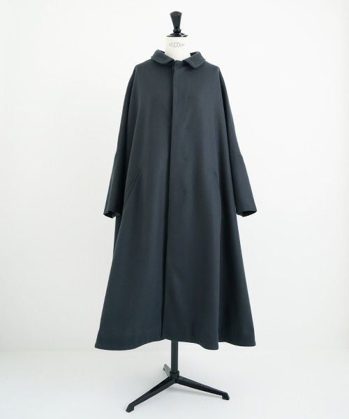 Mochi.モチ.stand fall collar coat [dark moss grey]