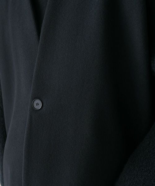 Mochi.モチ.v-neck no collar coat [black]