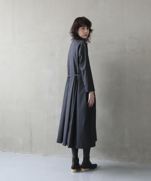 Mochi.モチ.high neck dress [dark moss grey]